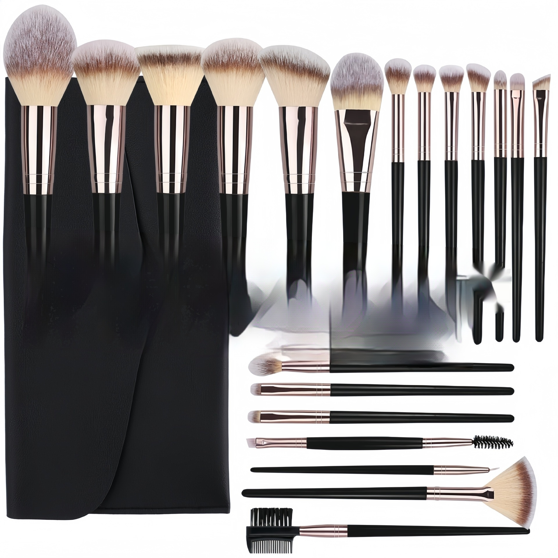Black Makeup Brush Set – Face &amp; Eyes