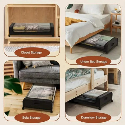 Under-Bed Storage Drawer with Wheels Multipurpose with Clear Window &amp; Label