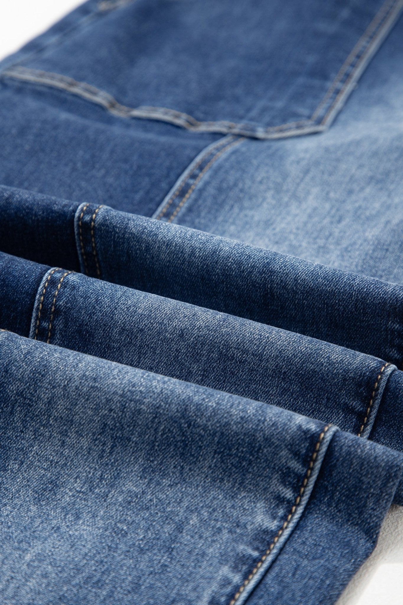 Prussian Blue Drawstring Seam Detail Raw Hem Wide Leg Denim Pants - Loving It Shop