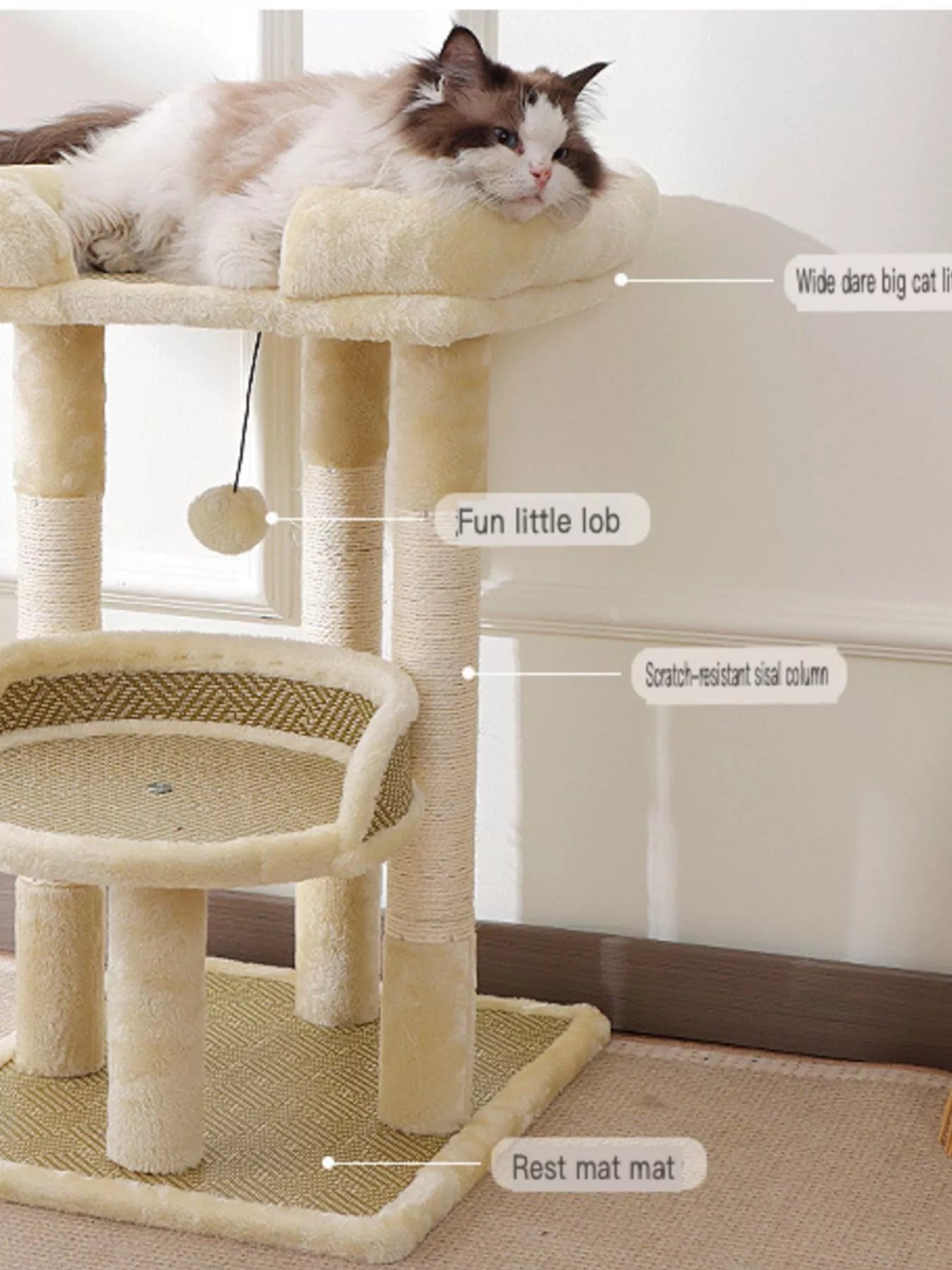 Plush Cat Tree Condo with Scratching Posts - Loving It Shop