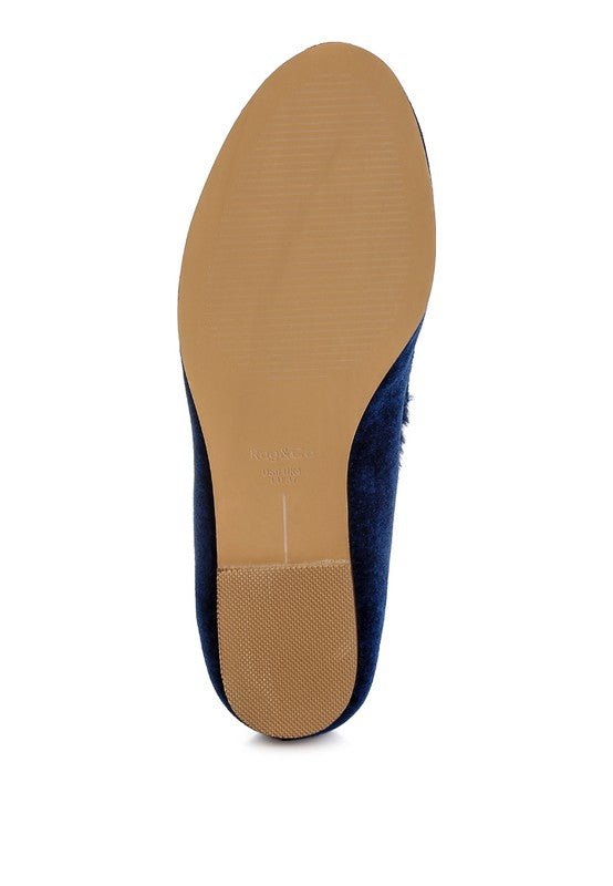 Bastian Fur Detail Velvet Loafers - Loving It Shop