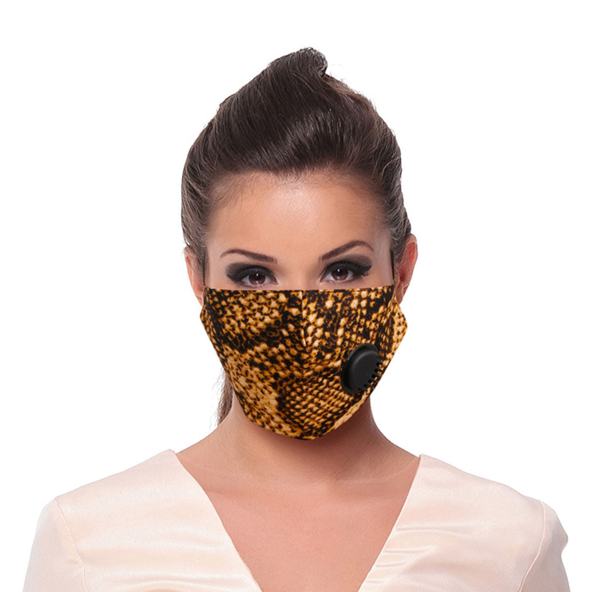 Fashion Face Mask Brown Snake Skin Trendy Stylish Accessory