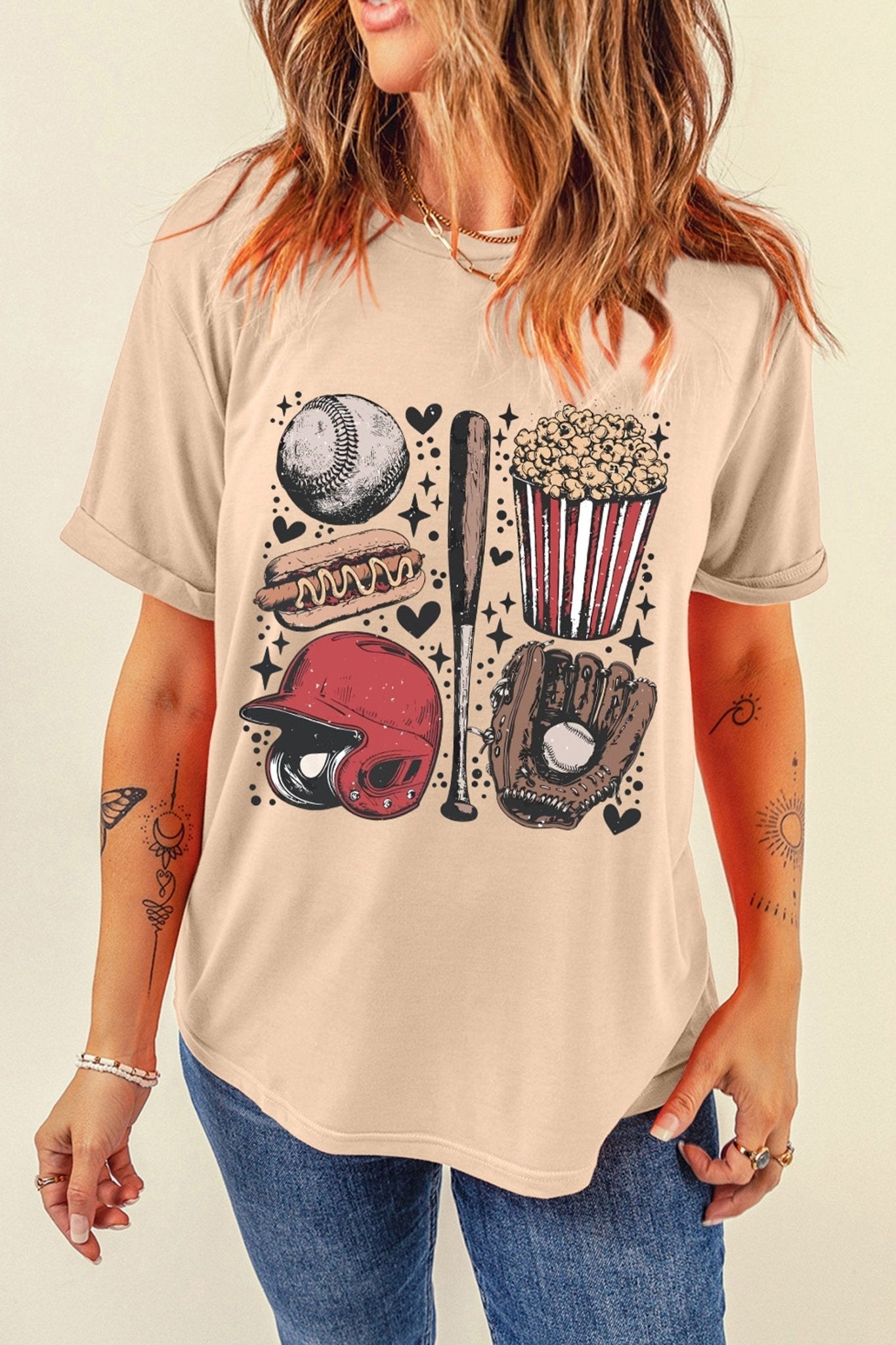 Khaki Retro Baseball Game Day T Shirt - Loving It Shop