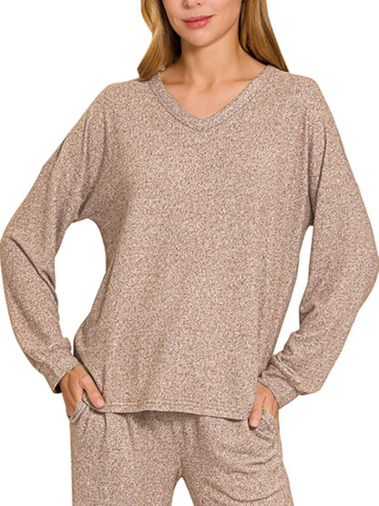 Soft Melange Long Sleeve Tee &amp; Pants Set