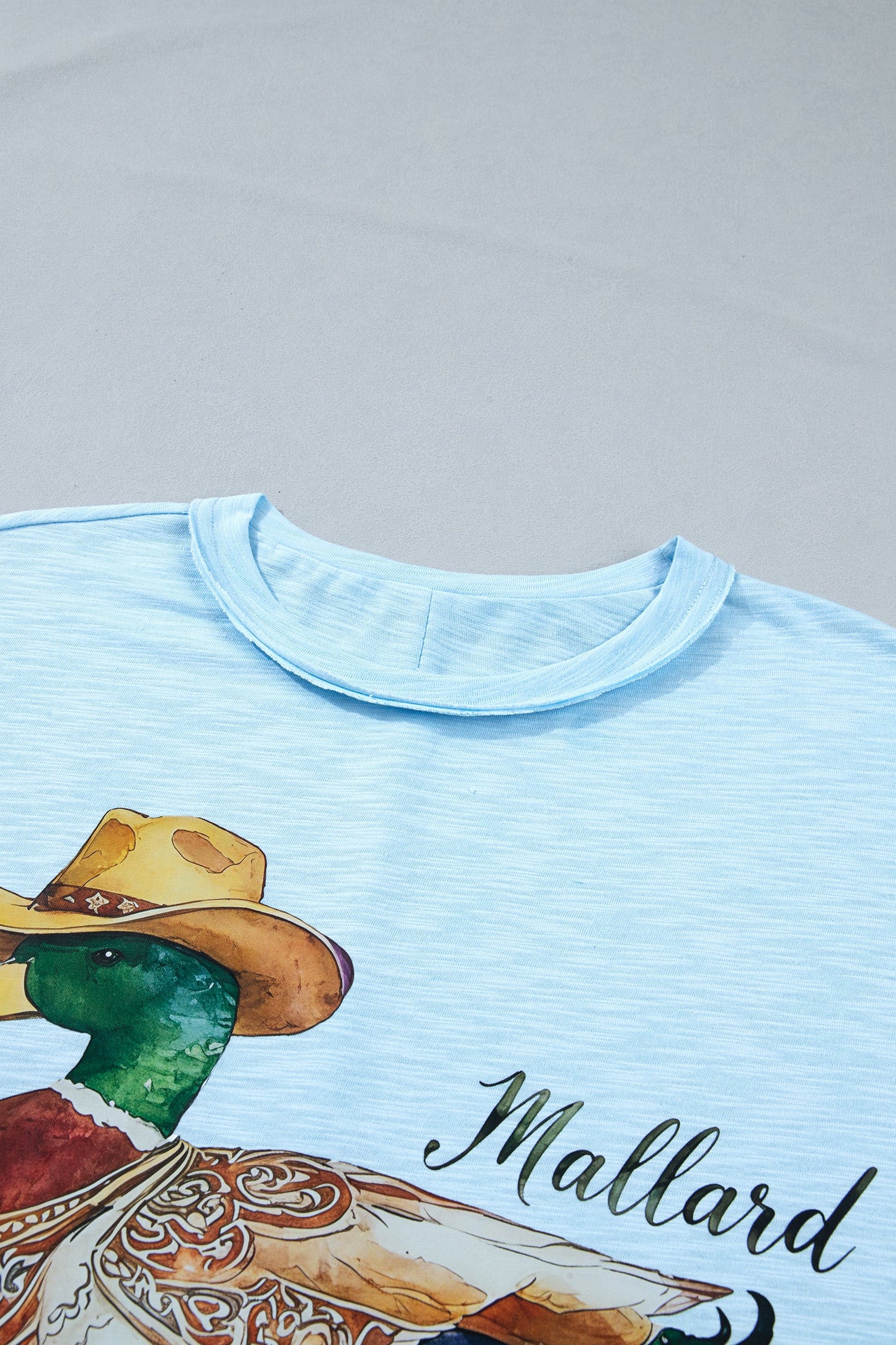 Mist Blue Western Mallard Oversized Tee