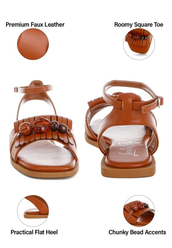 Morgine Beaded Flat Sandals