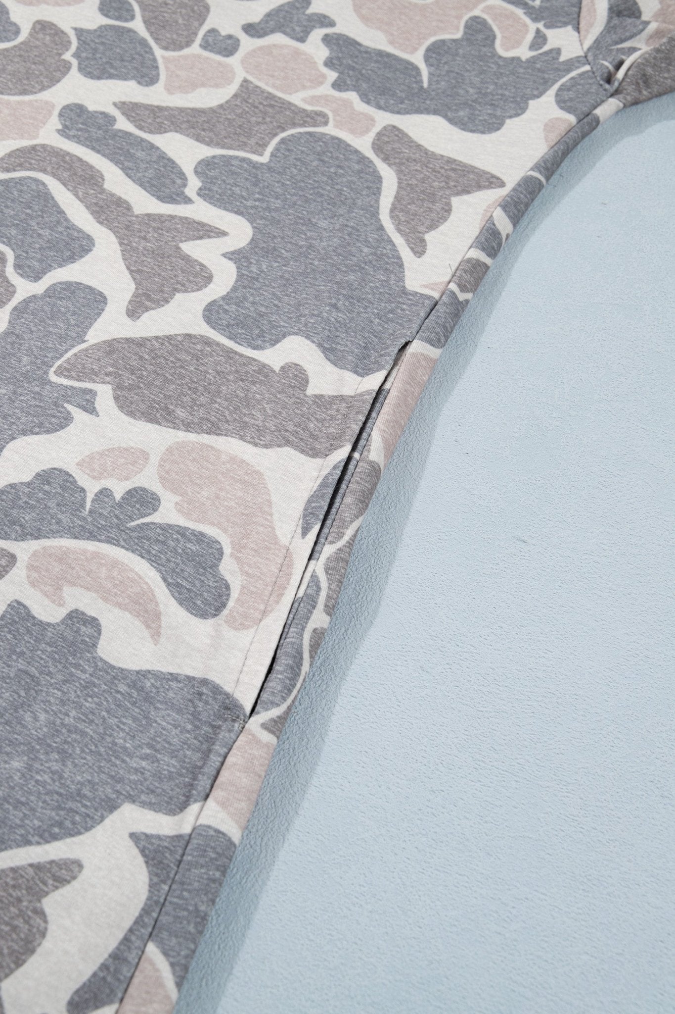 Multicolour Camouflage Print Short Sleeve Drop Shoulder Side Slit Casual Dress - Loving It Shop