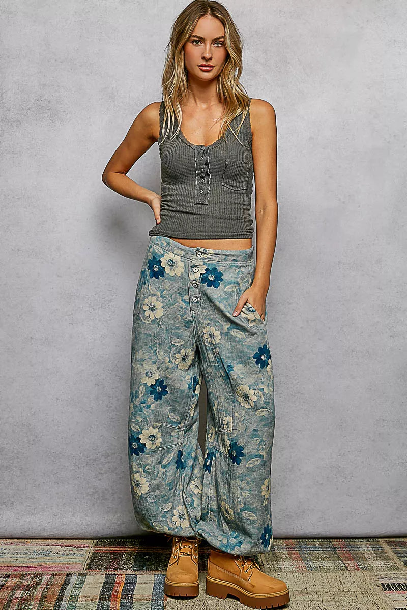 Lace Trim Tank with Front Button Closure
