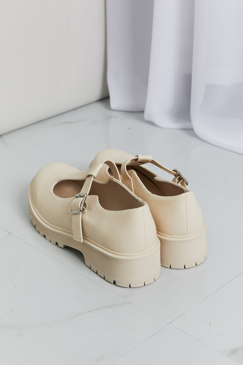 Faux Leather Platform Mary Janes