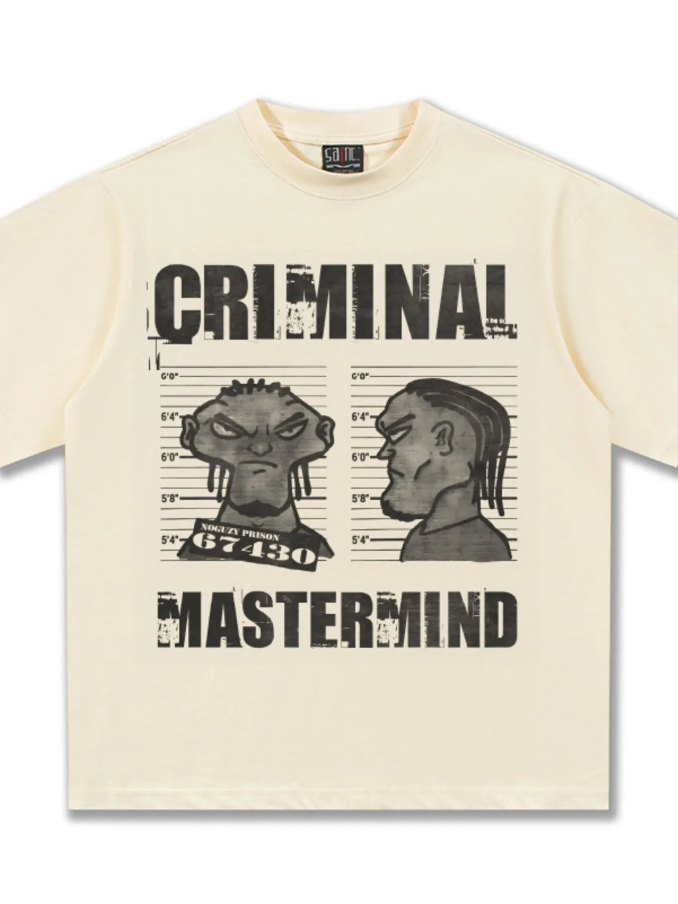 Men's Criminal Mastermind Graphic Oversized T-Shirt - Loving It Shop