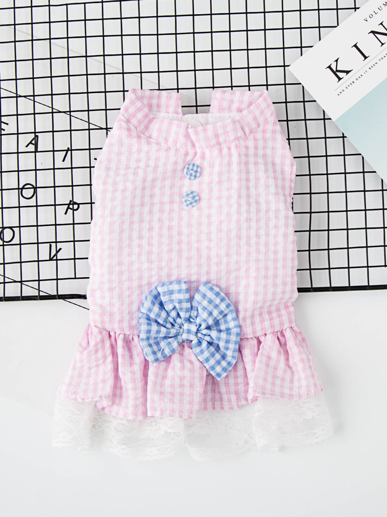 Gingham Ruffle Lace Pet Dress - Loving It Shop