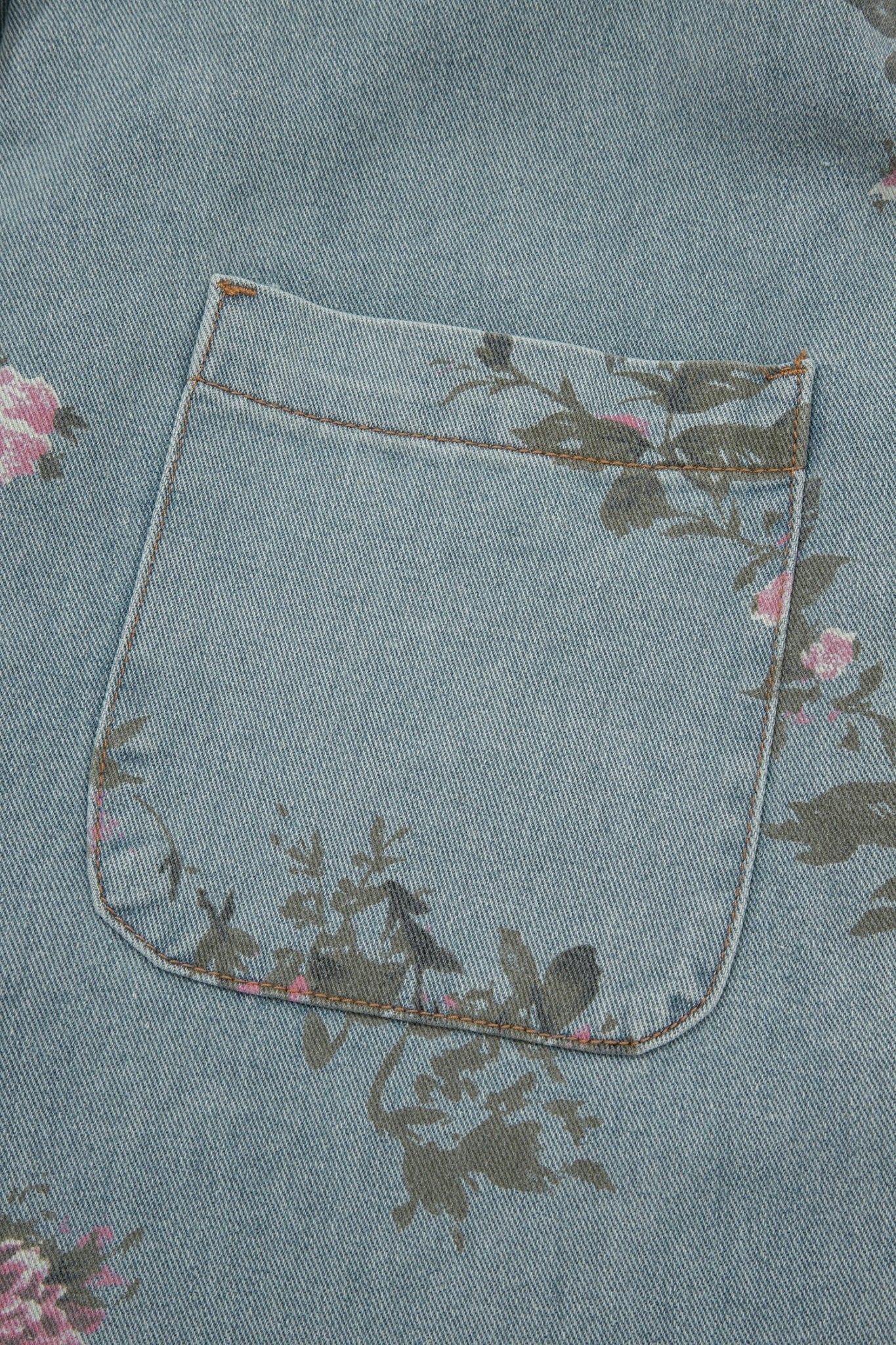 Beau Blue Floral Print Pleated High Waist Wide Leg Denim Jumpsuit - Loving It Shop