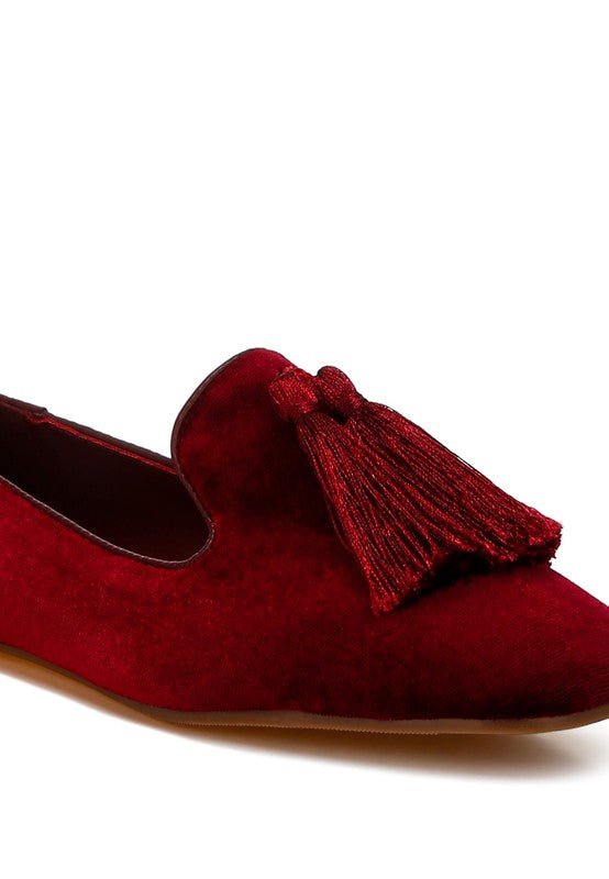 Tromso Iconic Tassel Detail Velvet Loafers - Loving It Shop