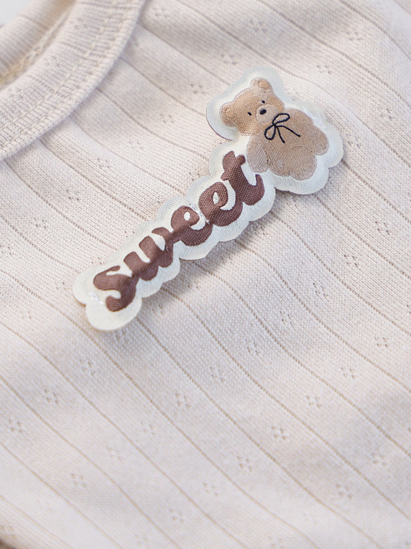 Sweet Bear Patch Ribbed Pet Top - Loving It Shop