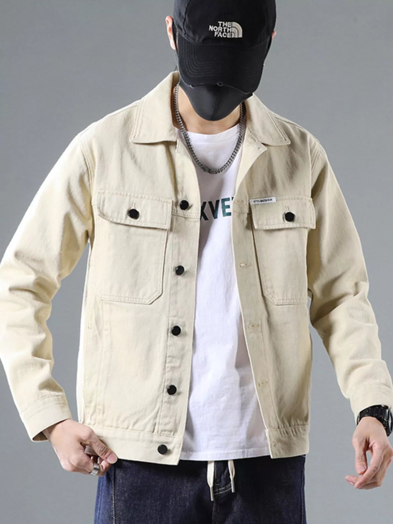 Men's Plus Size Classic Button Up Denim Trucker Jacket