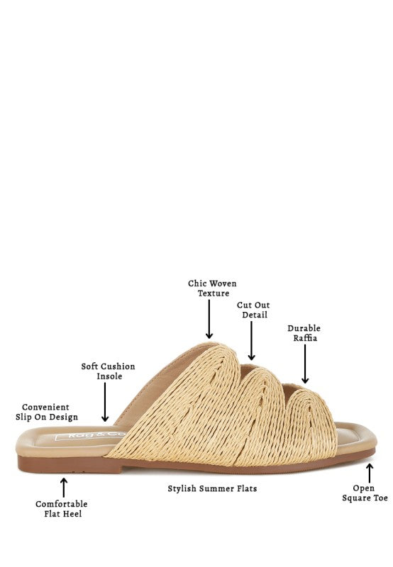 Daisy Doe Raffia Square Toe Flats