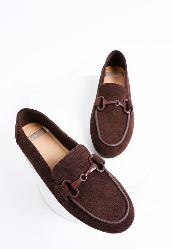 Awen Monochromatic Horsebit Real Suede Loafers - Loving It Shop