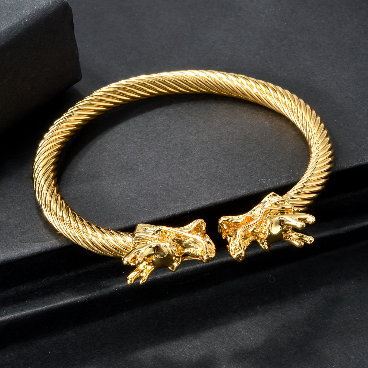 Double Dragon Copper Bracelet – Rock &amp; Hip-Hop Style, Unisex