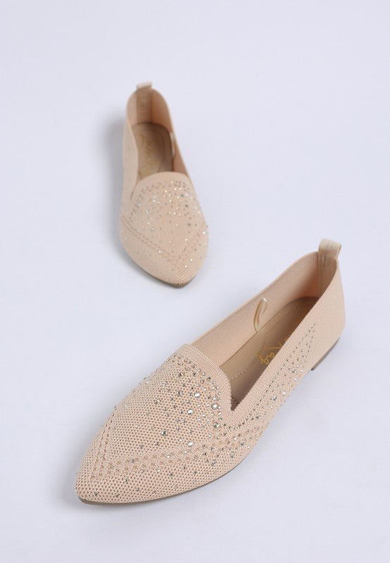 Abedi Rhinestone Embellished Pull Tab Loafers - Loving It Shop