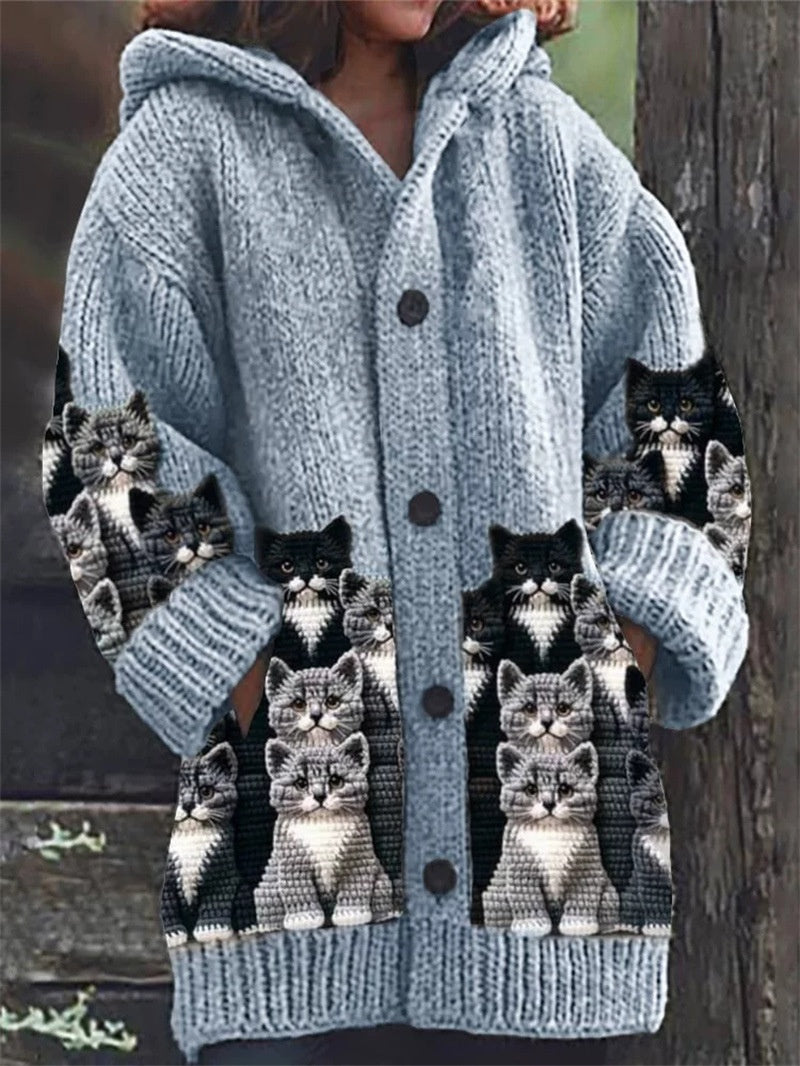 New Animal 3D Printed Casual Hooded Cloak Jacket