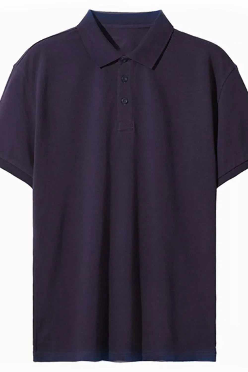 Men's Full Size Button Detail Short Sleeve Polo Plus Size