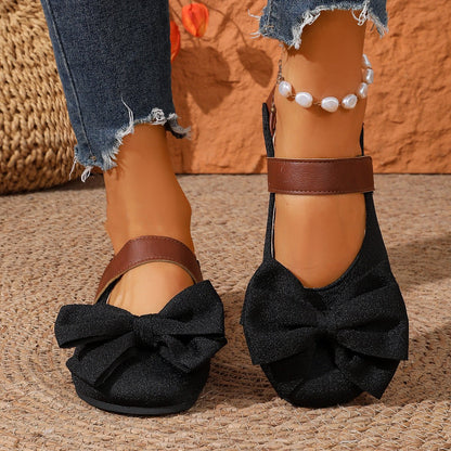 Bow Decor Round Toe Slip - Ons - Loving It Shop