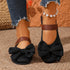 Bow Decor Round Toe Slip - Ons - Loving It Shop