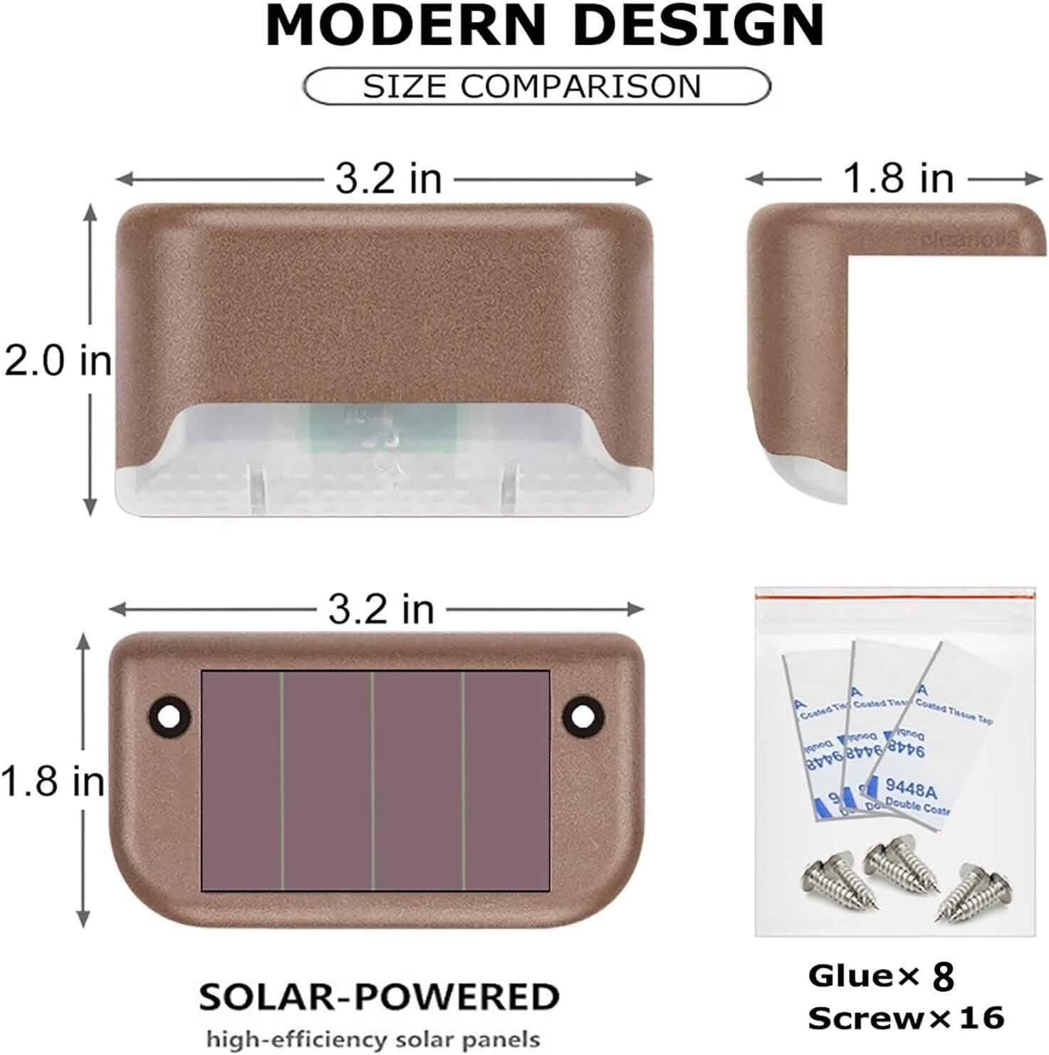 8-Pack: Solar LED Deck &amp; Step Lights