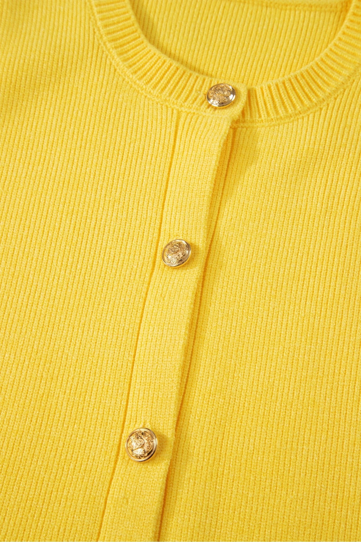 Yellow Cream Solid Color Sleeveless Knit Button Pocketed Sweater - Loving It Shop