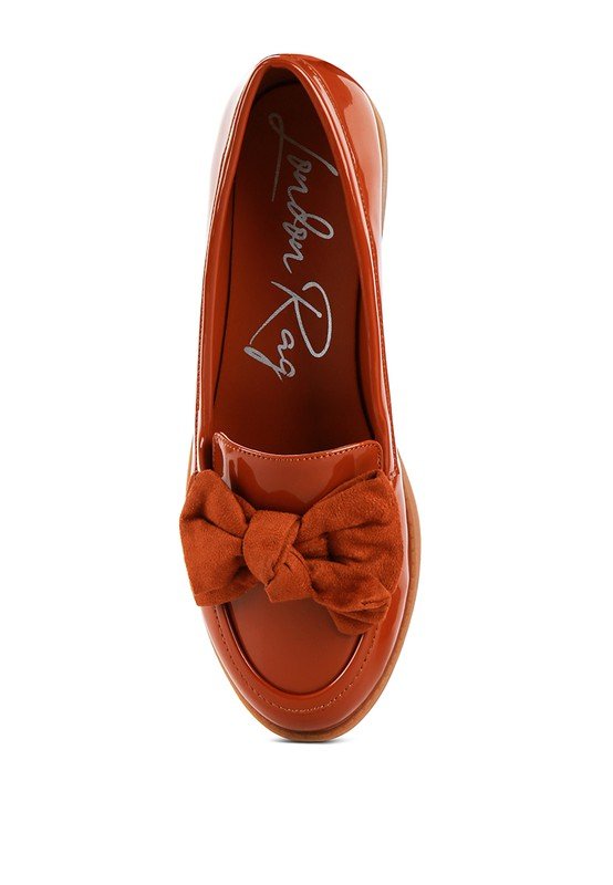 BOWBERRY BOW - TIE PATENT LOAFERS - Loving It Shop