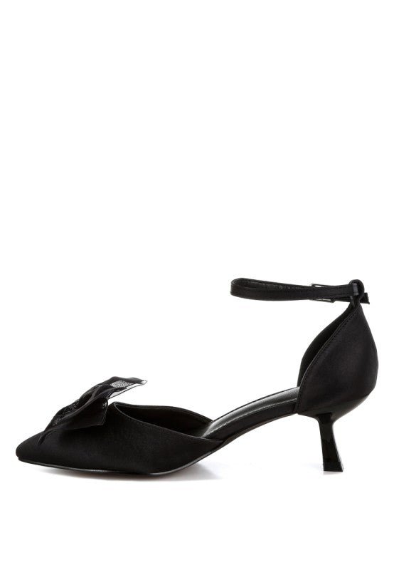Cadell Bow Detail Satin Sandals - Loving It Shop