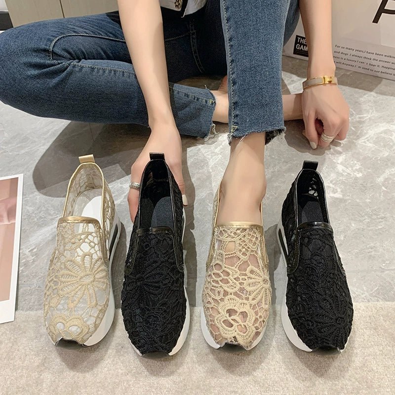 Lace Breathable Platform Slip - On - Loving It Shop
