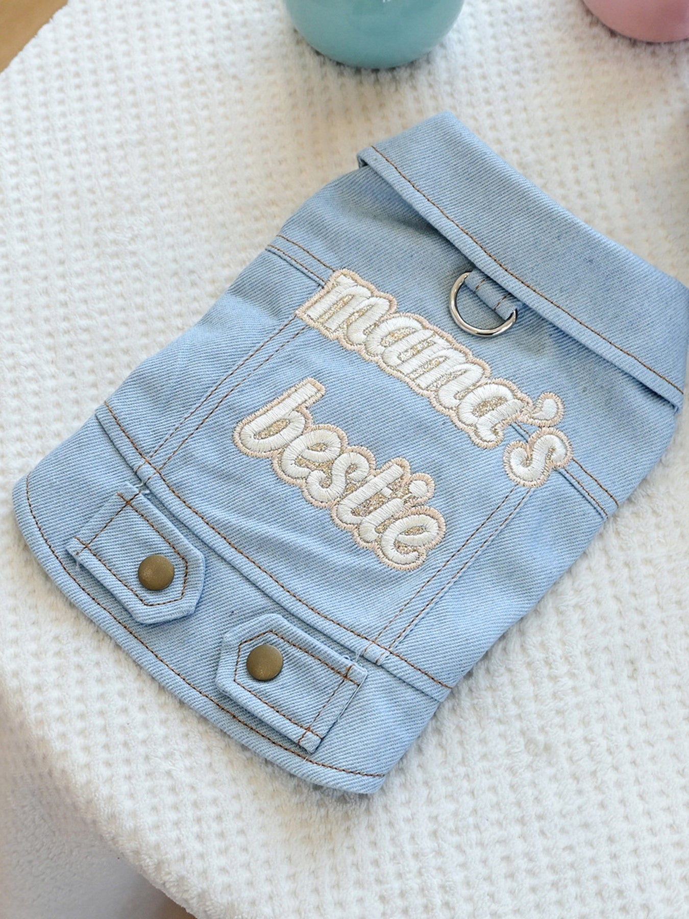 Embroidered Denim Pet Jacket - Loving It Shop