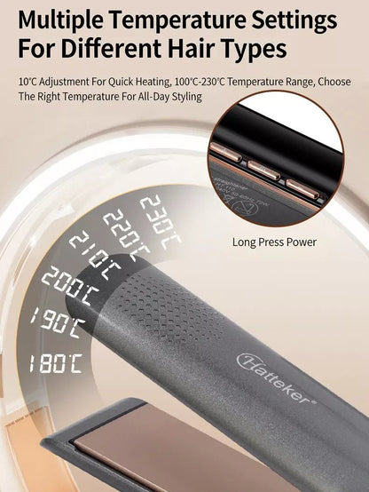 Curling and Straightening Hair Iron with Temperature Control - Loving It Shop