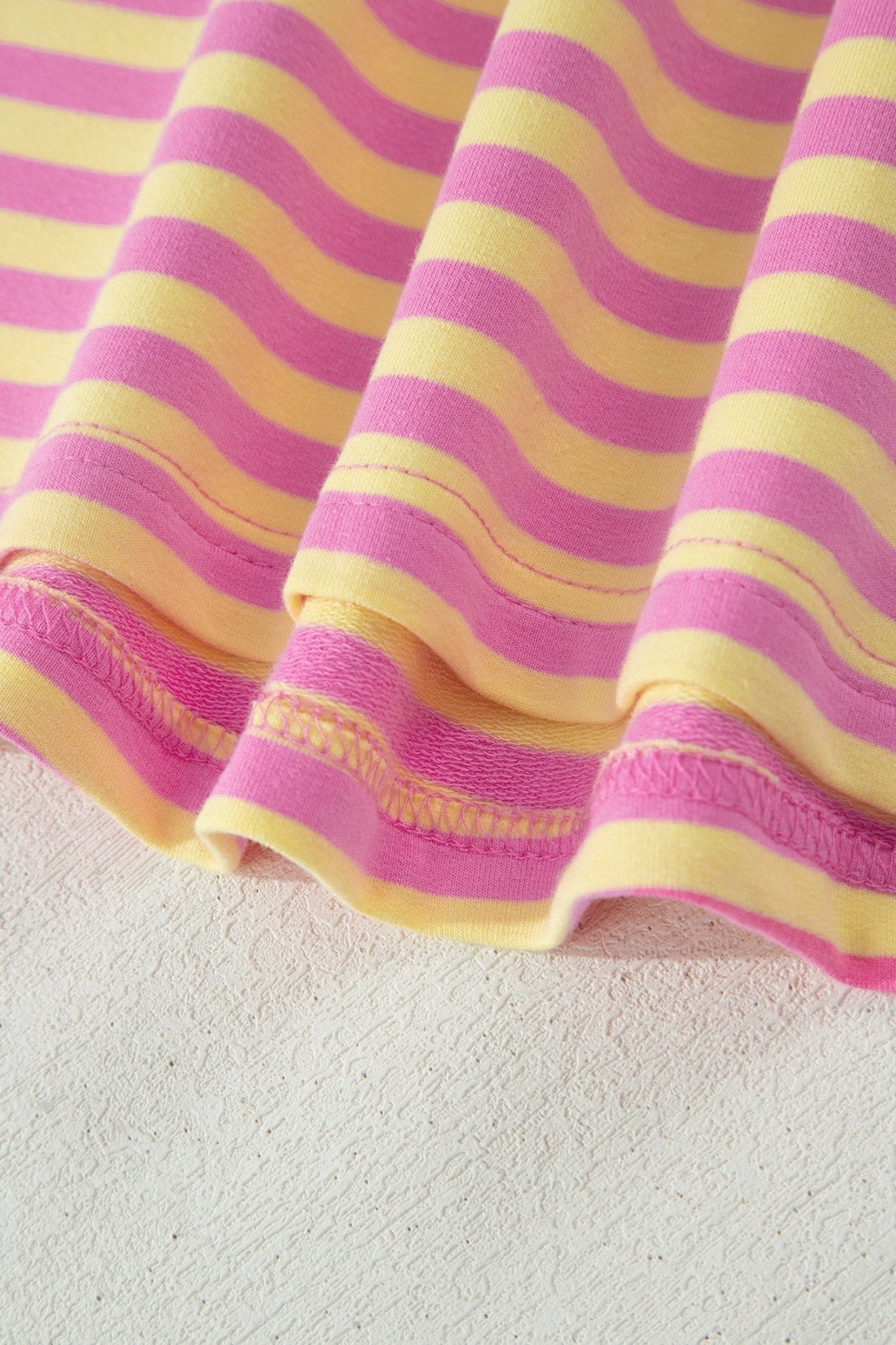 Pink Stripe Loose Short Sleeve Top and Skirt Set - Loving It Shop