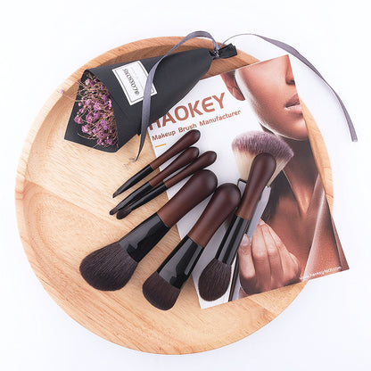 6-Piece Portable Animal Hair Makeup Brush Set