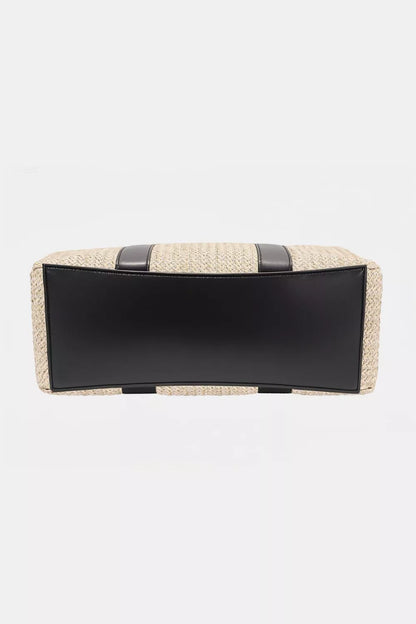 David Jones Square Woven Tote Handbag
