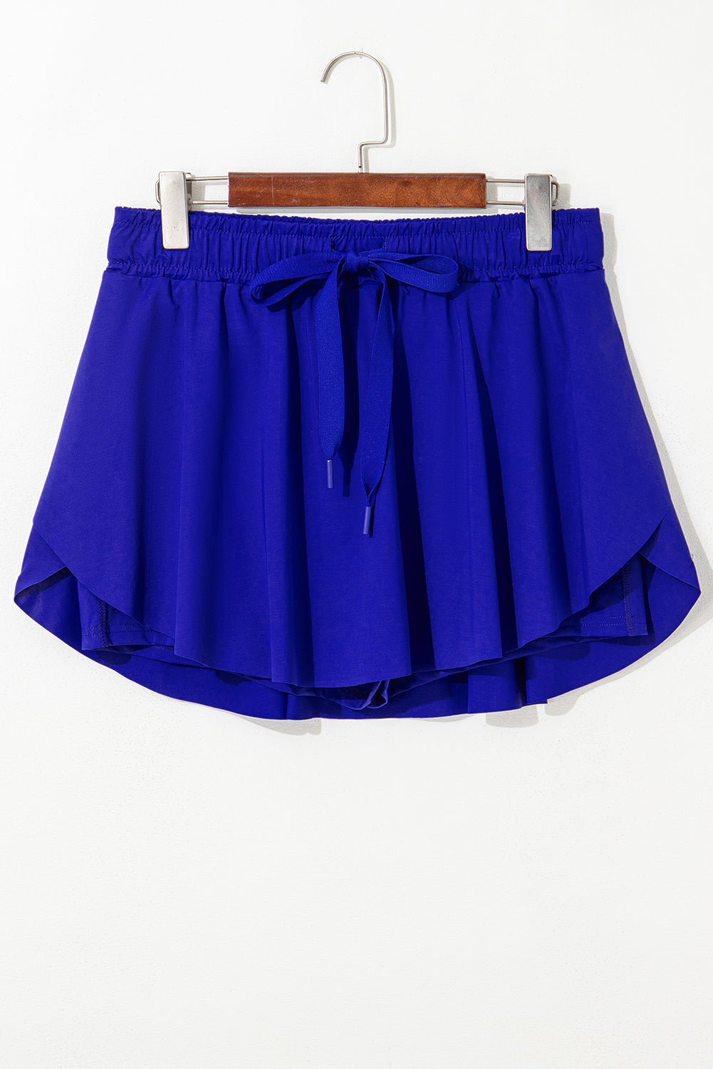 Dark Blue Drawstring Elastic Waistband Lined Tennis Skorts - Loving It Shop