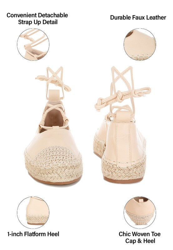 Alaya Woven Toe Lace-Up Espadrilles