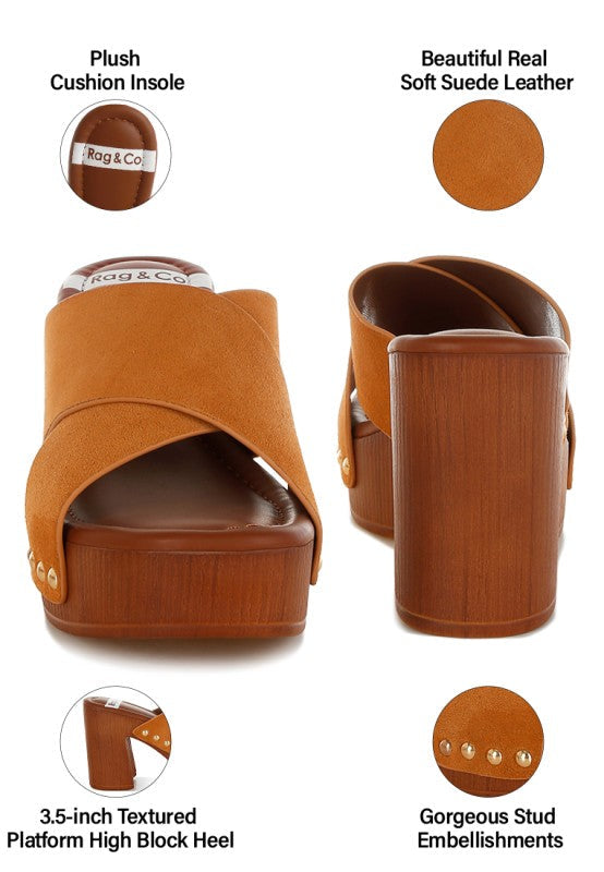 Mearsk Genuine Suede Leather Clogs