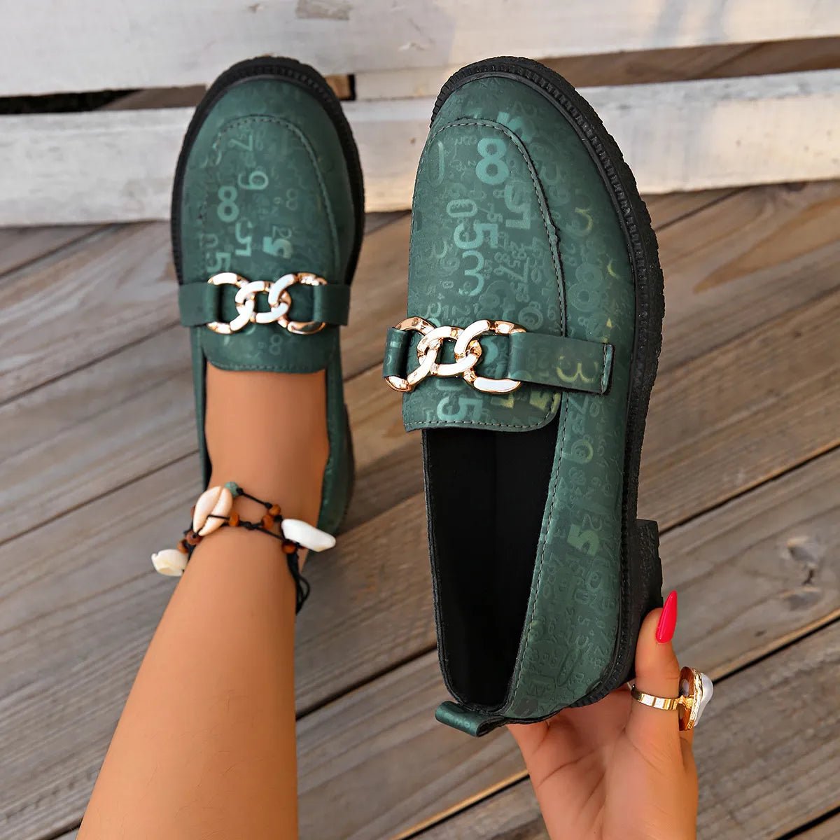 Round Toe Block Heels Loafers - Loving It Shop
