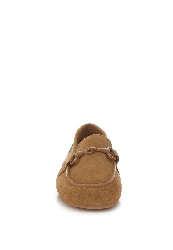 Awen Monochromatic Horsebit Real Suede Loafers - Loving It Shop