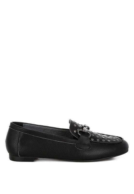 Modaha Horsebit & Embellished Real Leather Loafers