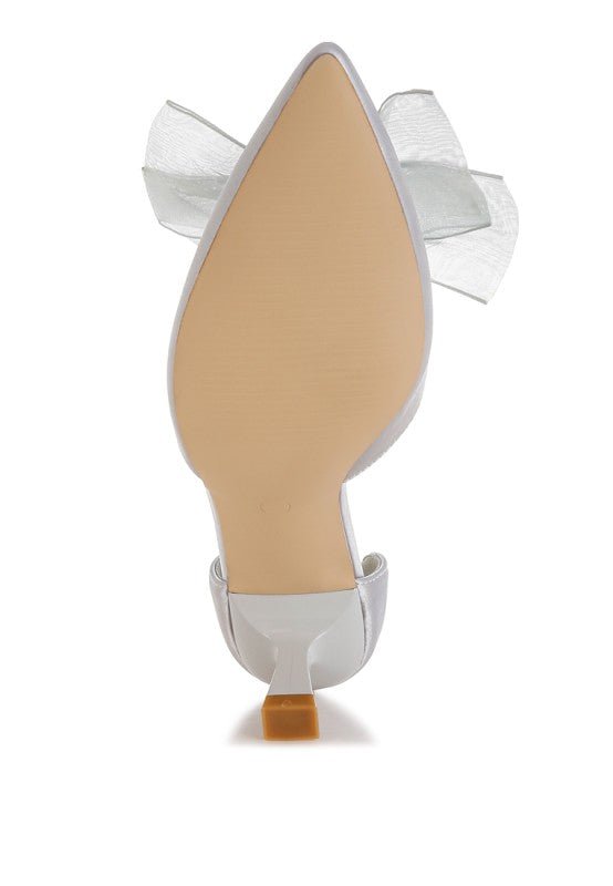 Cadell Bow Detail Satin Sandals - Loving It Shop