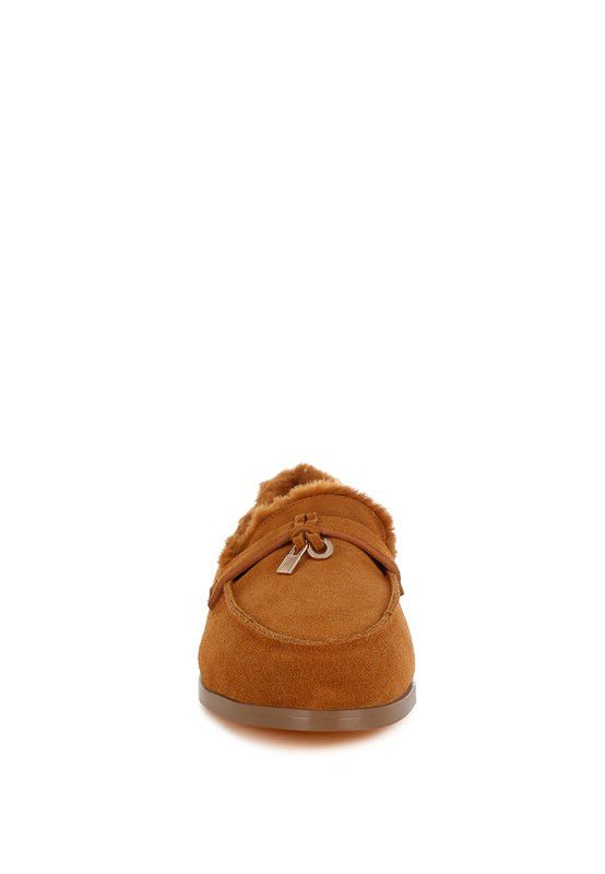 Ohrid Suede & Faux Fur Flat Loafers - Loving It Shop