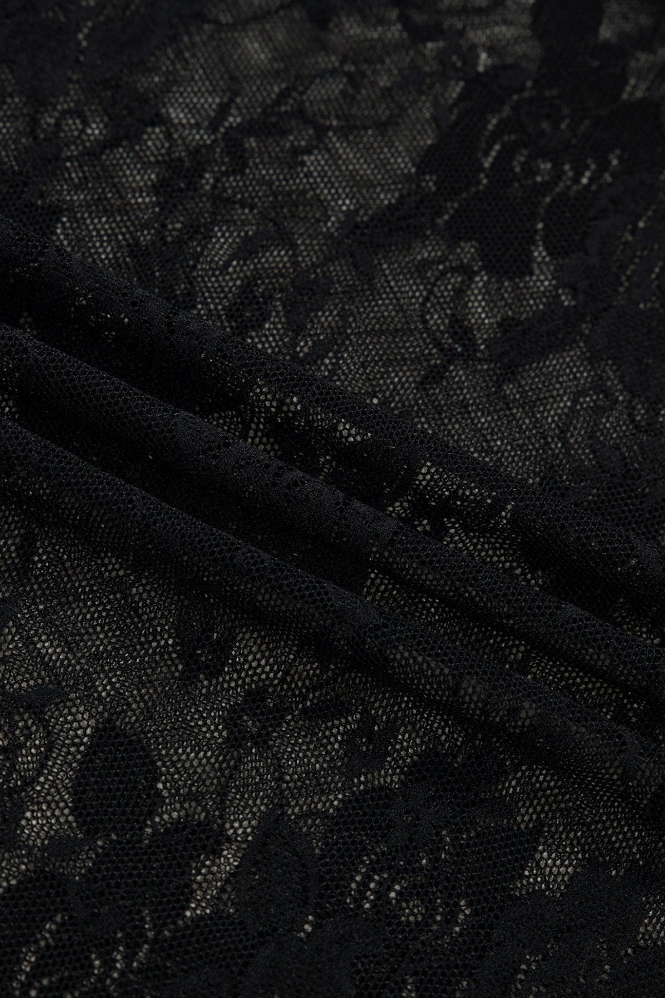 Black Floral Lace Mesh Short Sleeve Sheer Top - Loving It Shop