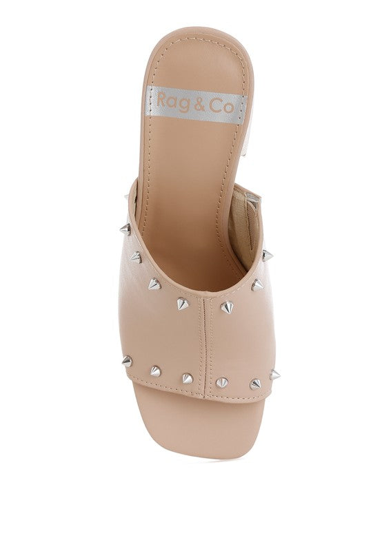 Lomela Stud Embellished Block Heel