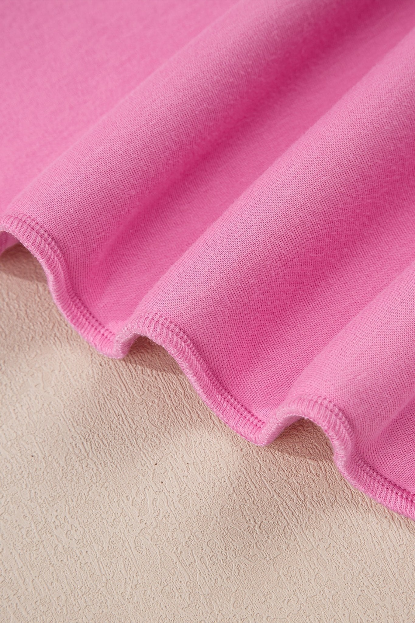 Bright Pink Oversize Drop Shoulder Reversible Mock Neck Sweatshirt - Loving It Shop
