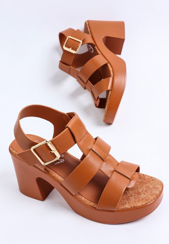 Avalon Chunky Pin Buckle Platform Heels - Loving It Shop