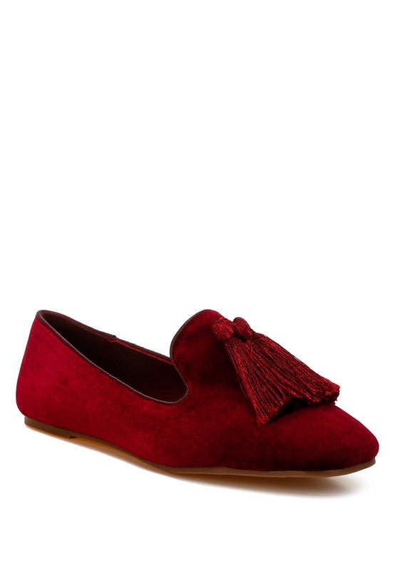 Tromso Iconic Tassel Detail Velvet Loafers - Loving It Shop